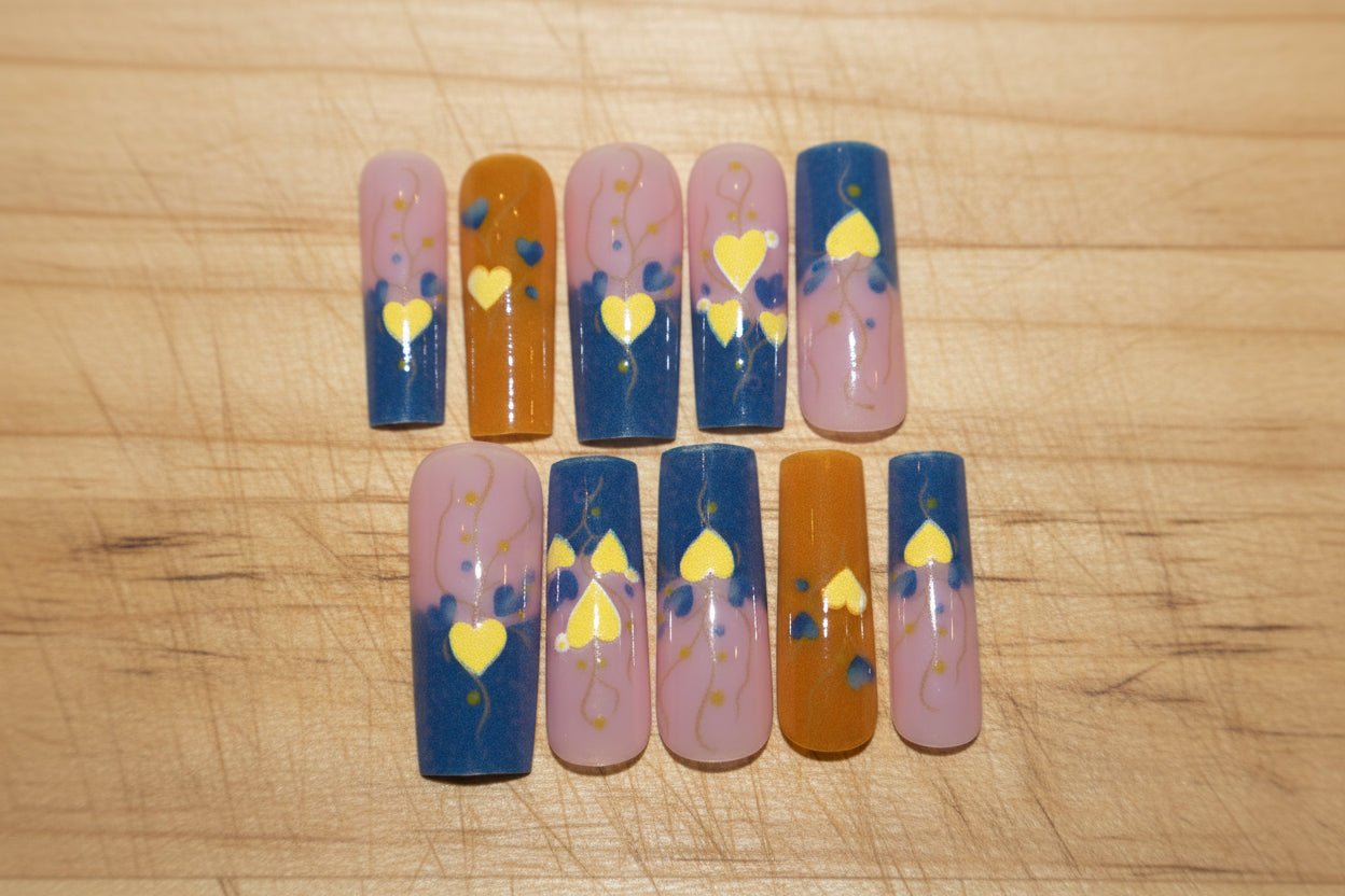 Blue/Yellow hearts - Tula Rose